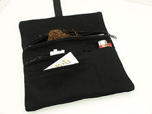 Carica l'immagine nel visualizzatore di Gallery, Russo Handmade: Astuccio Portatabacco/Accessori, Tessuto Jeans. Uomo/Donna Idrorepellente Antimacchia. Doppia Cerniera Tabacco e Filtri: 4 Scomparti (Jeans nero)