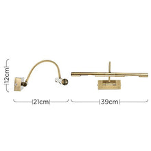 Carica l&#39;immagine nel visualizzatore di Gallery, MiniSun – Lampada da parete moderna per quadri con 2 luci Ottone Antico - Ilgrandebazar