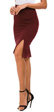 Carica l'immagine nel visualizzatore di Gallery, EXCHIC Donna Vita Alta Gonna Elastico Bodycon Midi XL, Vino Rosso - Ilgrandebazar