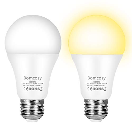 Lampadine con Sensore Crepuscolare E27 Lampadina LED 12W, Bianco Freddo 6000k
