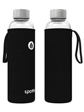 Carica l&#39;immagine nel visualizzatore di Gallery, spottle® Custodia in neoprene per piatti in vetro da 550, 750 e 950ml, Porta Bottiglia Acqua in Neoprene con con pratica cappio di trasporto realizzata in neoprene ecologico (Nero, 550ml)