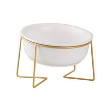 Carica l'immagine nel visualizzatore di Gallery, HCHLQLZ Bianco Ceramica Inclinato Alzato Ciotole per Cani grande, bianco