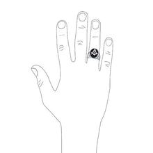 Carica l&#39;immagine nel visualizzatore di Gallery, Bling Jewelry Secret Society Square Compass Black Oval Mens Signet Freemason... - Ilgrandebazar