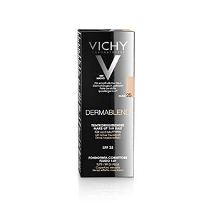 Vichy Dermablend Fondotinta Correttore, 25 Nude - 30 ml 30 ml, Nudo (No 25)