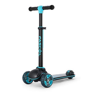 Fascol Monopattino 3 Ruote per Bambino Scooter Pieghevole con Altezza Blu