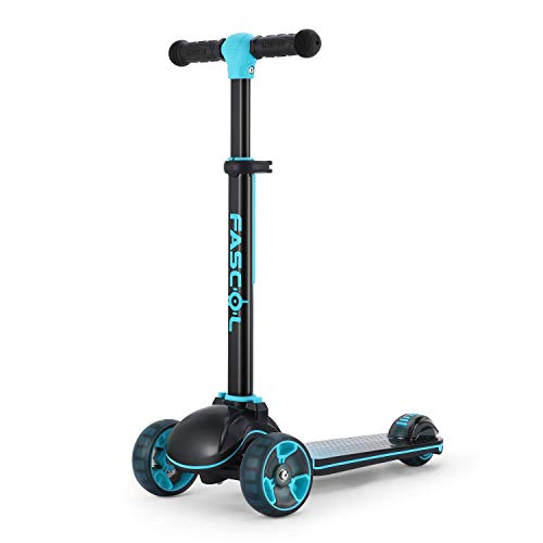 Fascol Monopattino 3 Ruote per Bambino Scooter Pieghevole con Altezza Blu