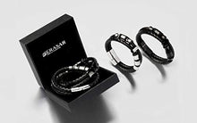 Carica l&#39;immagine nel visualizzatore di Gallery, SERASAR | Bracciale in Pelle Premium per Uomo Nero | Speciale - Ilgrandebazar