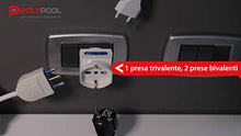 Carica l&#39;immagine nel visualizzatore di Gallery, Poly Pool PP2351 Adattatore Triplo con 2 Prese Bivalenti, 1 Presa Bianco - Ilgrandebazar