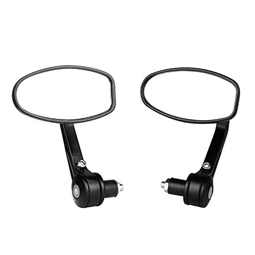 Yizhet 1 coppia Specchietti retrovisori moto nero Universali 7/8