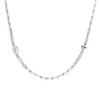 Carica l&#39;immagine nel visualizzatore di Gallery, Collana Rosario Girocollo In Argento 925 - Croce E Medaglietta Madonna -... - Ilgrandebazar