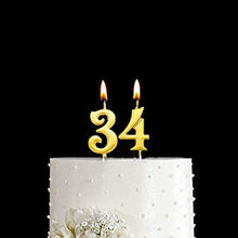 Carica l'immagine nel visualizzatore di Gallery, YFOX Candele per feste e compleanni 10 Numeri Candeline Golden