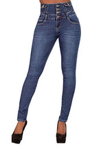 Carica l'immagine nel visualizzatore di Gallery, Glook Skinny Jeans Donna Pantaloni A Vita Alta Legging Eleganti 38, Blu
