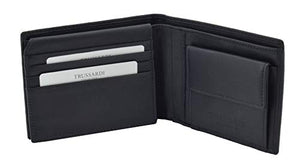 TRUSSARDI Portafoglio Classico Uomo In Vera Portamonete e Finestra, Blu