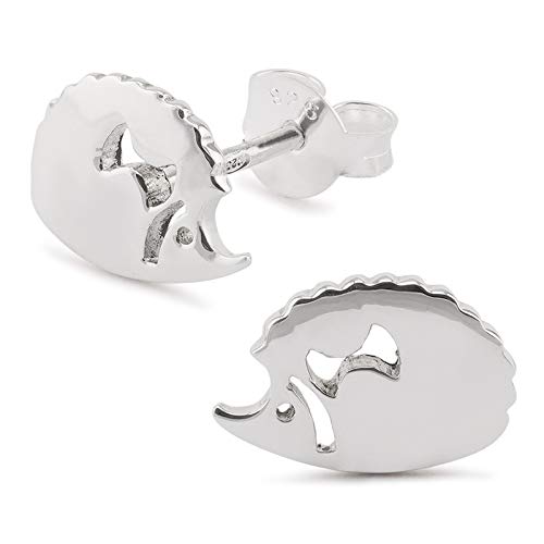 Monkimau Orecchini da ragazza a forma di riccio, in argento Sterling 925...