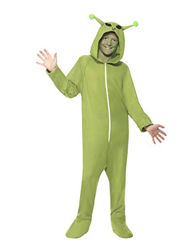 Smiffys Costume Alieno, Verde, comprende Tuta Intera con Cappuccio - Ilgrandebazar