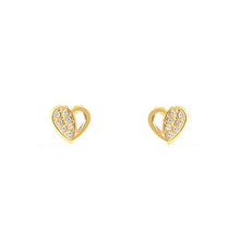 Carica l&#39;immagine nel visualizzatore di Gallery, Orecchini per Bambini cuore - oro giallo 9k (375)