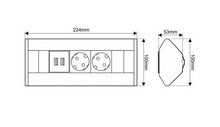 Carica l&#39;immagine nel visualizzatore di Gallery, Presa ad angolo 2x Schuko, USB per cucina, ufficio, mobili. con...