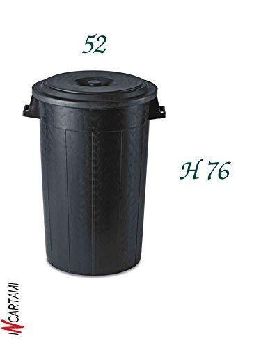 Stefanplast 25130 Bidone Immondizia con Coperchio, Plastica, Nero, 120 –