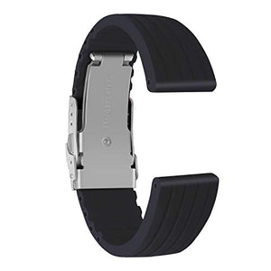 Ullchro Cinturini Orologi Impermeabile Bracciale Donna 22mm, Nero - Ilgrandebazar