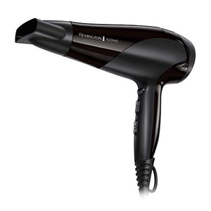 Remington Asciugacapelli Professionale con Ioni, Phon Ionic Dry 2200W, accessori 1 concentratore ed 1 diffusore inclusi, 3 temperature, D3198, [Esclusiva Amazon]
