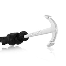 Carica l&#39;immagine nel visualizzatore di Gallery, Vikings - Set di 2 bracciali in Pelle con Ancora e Cannonball Nero/Argento - Ilgrandebazar