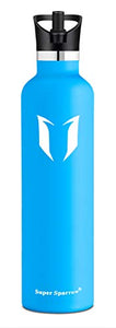 Super Sparrow Bottiglia d'Acqua con Isolamento a Vuoto 1000ml-32oz, Cielo Blu