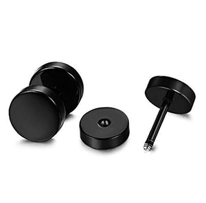 aituo unisex forte 2pcs punk gotico di 5mm+8mm+10mm, 3 pairs in total, Nero