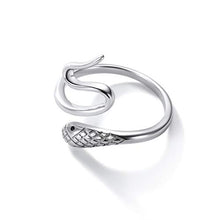 Carica l&#39;immagine nel visualizzatore di Gallery, SILVERCUTE Donna Anello Aperto/Orecchini Fascia Gatto/Corna di Serpente