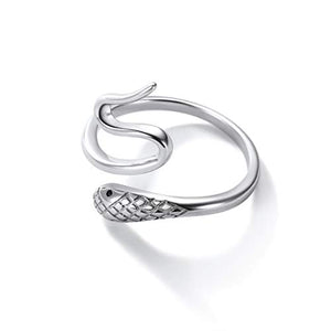 SILVERCUTE Donna Anello Aperto/Orecchini Fascia Gatto/Corna di Serpente