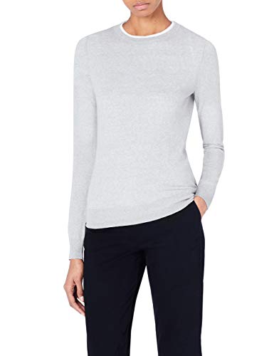 Marchio Amazon - MERAKI Pullover Lana Merino 42, Grigio (Light Grey Marl) - Ilgrandebazar
