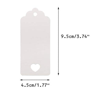 100 PCS Etichette Regalo Bianche,Etichette in Carta da 4,5 cm x 9,5 bianco - Ilgrandebazar