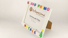 Carica l&#39;immagine nel visualizzatore di Gallery, Cornici per foto in legno con scritto IL MIO PRIMO NATALE decorata con... - Ilgrandebazar