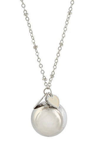 Chiama Angeli Campanello BOLA Messicana rodiata argentoè con Collana cm.100...