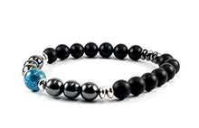 Carica l&#39;immagine nel visualizzatore di Gallery, TOTEM Bracciale uomo ,braccialetto con pietre naturali di onice nero ed... - Ilgrandebazar