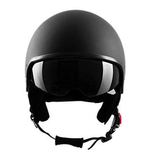 Carica l&#39;immagine nel visualizzatore di Gallery, Westt Vintage Casco Jet Retro Moto Nero Opaco Scooter Motorino L (58cm) - Ilgrandebazar