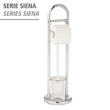 Carica l'immagine nel visualizzatore di Gallery, Wenko 15438100 Chrome Exclusiv Colonnina Portarotolo e Portascopino Cromo
