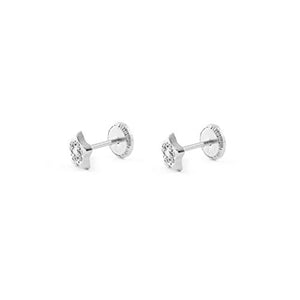 Orecchini per bambini stella - oro bianco 9K (375)