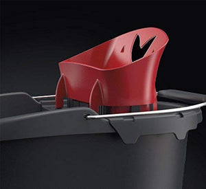 Vileda Revolution Sistema Lavapavimenti con Secchio, Strizzatore e Piastra, con 2 Panni in Microfibra, Nero/Rosso
