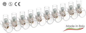 100 Morsetti unipolari a cappuccio da 2,5mm² in stecche 10 poli - Ilgrandebazar