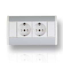 Carica l&#39;immagine nel visualizzatore di Gallery, Pratica presa angolare 2x Schuko, in alluminio, per cucina, bagno,...