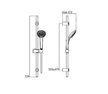 Carica l&#39;immagine nel visualizzatore di Gallery, Ideal Standard B9508AA Saliscendi Idealrain 3 Getti Attacchi Regolabili,... - Ilgrandebazar