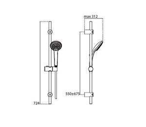Ideal Standard B9508AA Saliscendi Idealrain 3 Getti Attacchi Regolabili,... - Ilgrandebazar