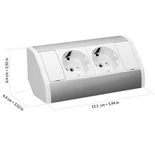 Carica l'immagine nel visualizzatore di Gallery, ORNO AE-1303/G(GS) Presa Angolare 2x Shuko 3680W Montaggio a 45° Su... - Ilgrandebazar