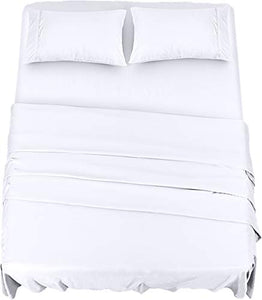 Utopia Bedding - Set Lenzuola Letto - Spazzolata Microfibra - King, Bianco - Ilgrandebazar