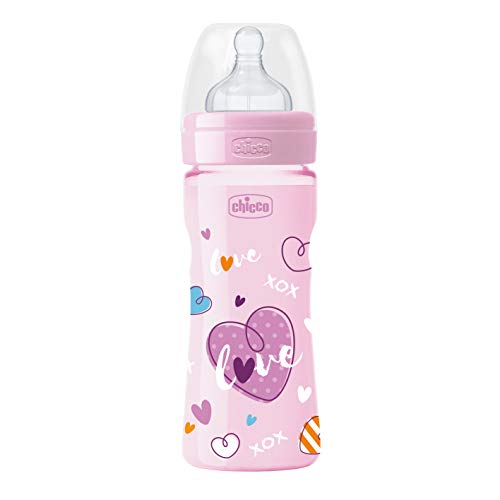Chicco 00020623110000 Benessere Colorato Bambina Biberon, Silicone, Rosa - Ilgrandebazar