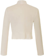 Carica l'immagine nel visualizzatore di Gallery, Belle Poque Donna Coprispalle Corta a Maniche Lunghe con Frontale Aperto da Donna Bolero Shrug
