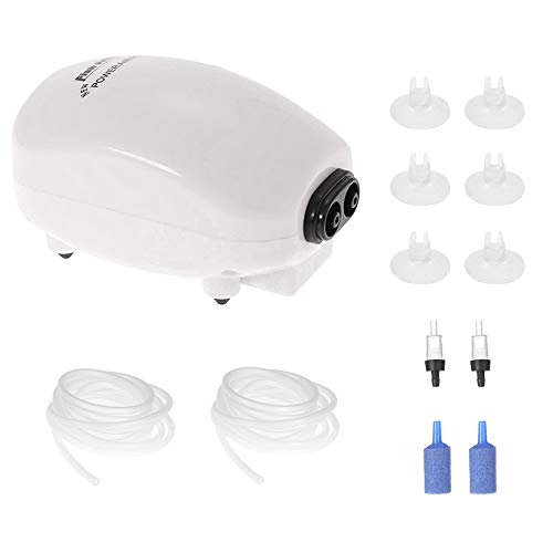 Anself Set di Acquario Pompa Areatore Ultra Silenzioso con 2 Tubo 3 Pietra... - Ilgrandebazar