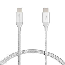 Carica l'immagine nel visualizzatore di Gallery, AmazonBasics - Cavo da USB C a di tipo C 2.0, in nylon a 0,9 m, Argento