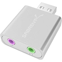 Carica l&#39;immagine nel visualizzatore di Gallery, Sabrent Adattatore USB Audio Esterno Stereo per Windows e Mac. Plug &amp; Play...