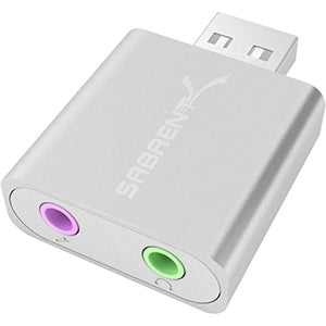 Sabrent Adattatore USB Audio Esterno Stereo per Windows e Mac. Plug & Play...